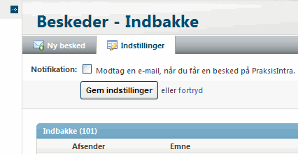Post advisering via e-Mail