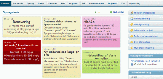 Opslagstavlen ndret