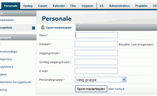 Redaktr kan oprette medarbejder