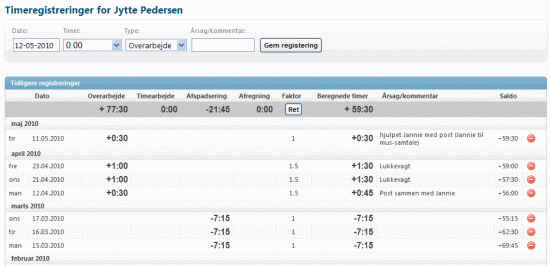 Timeregistrering